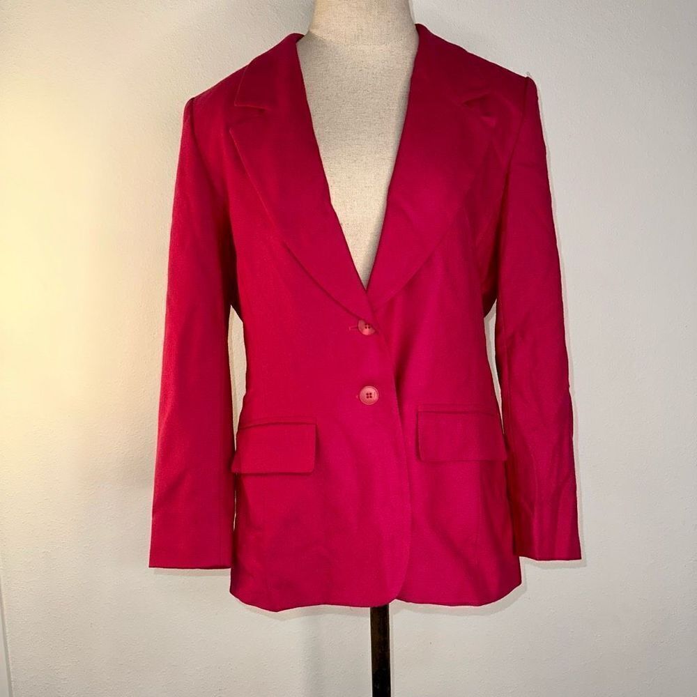 Vintage Pendleton Virgin Wool Blazer in Hot Pink Womens 12P Preppy BarbieCore